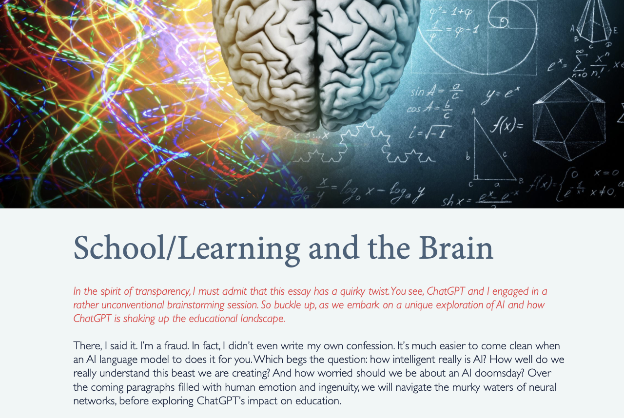 'School/Learning and the Brain'